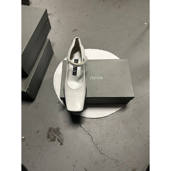 Dyva‎ Square Toe Leather Mary Jane Wedges 99 - Picture 2 of 9